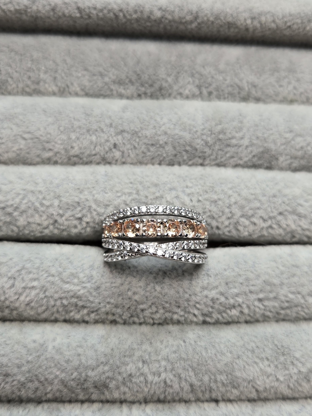 Size 8 925 Sterling Silver Simply Divine Amber Topaz Bomb Party Ring